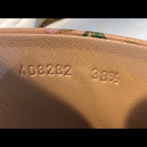 Gucci Floral-Print Apricot Pink Mules - Picture 5 of 8